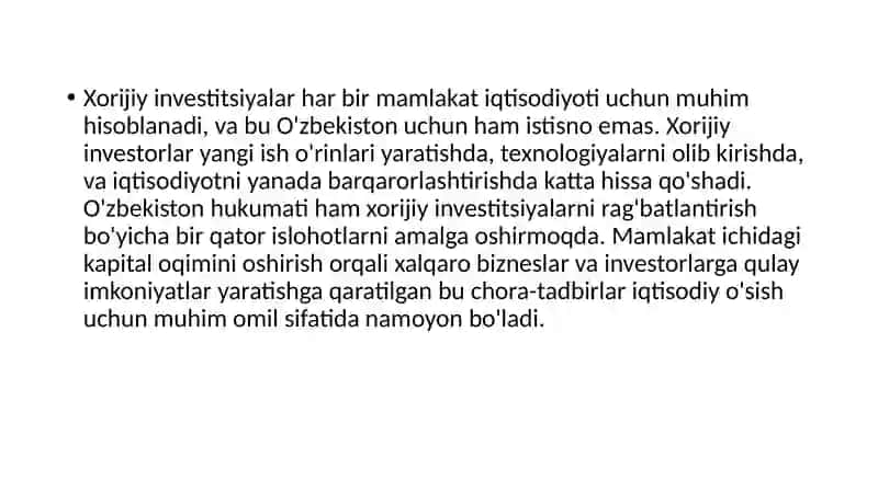 Xorijiy investorlar huquqiy holatining o’ziga xos xususiyatlari 3