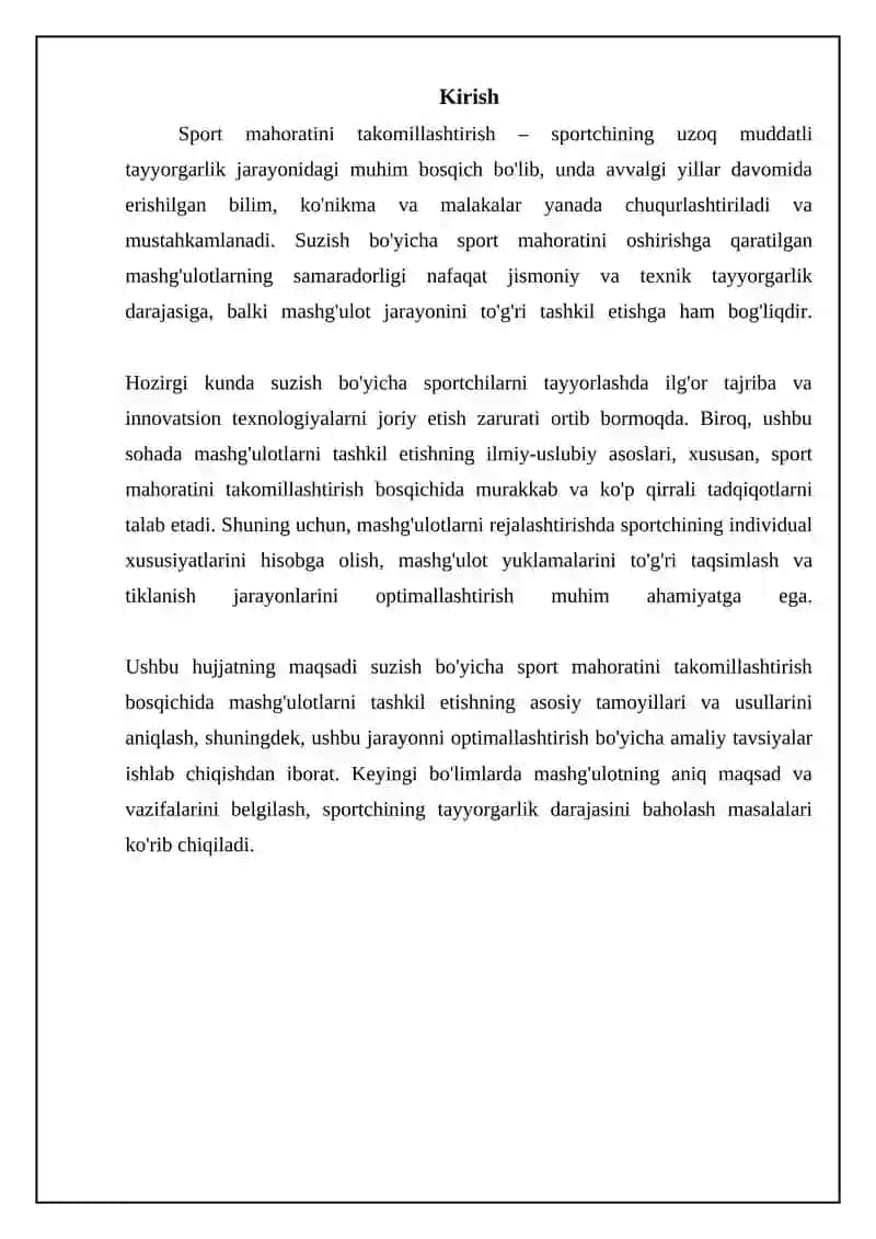Sport mahoratini takomillashtirish bosqichida mashg'ulotlarni tashkil etish 3