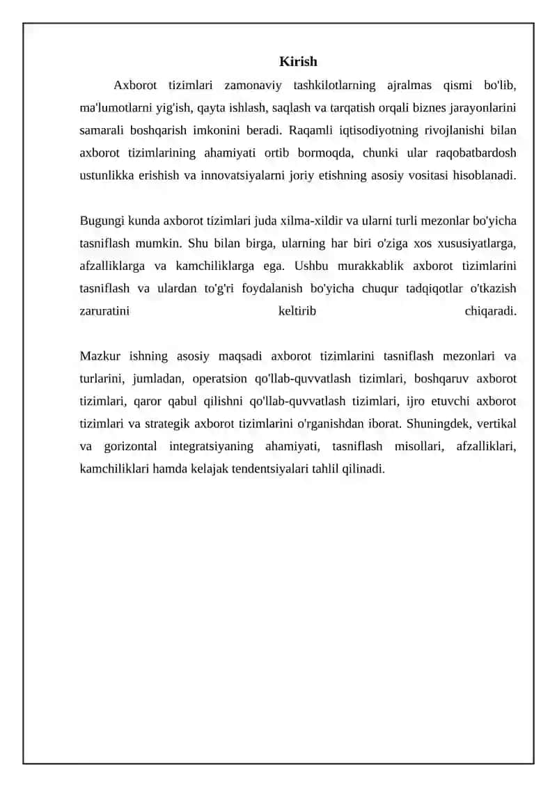 Axborot tizimlarining tasnifi 3