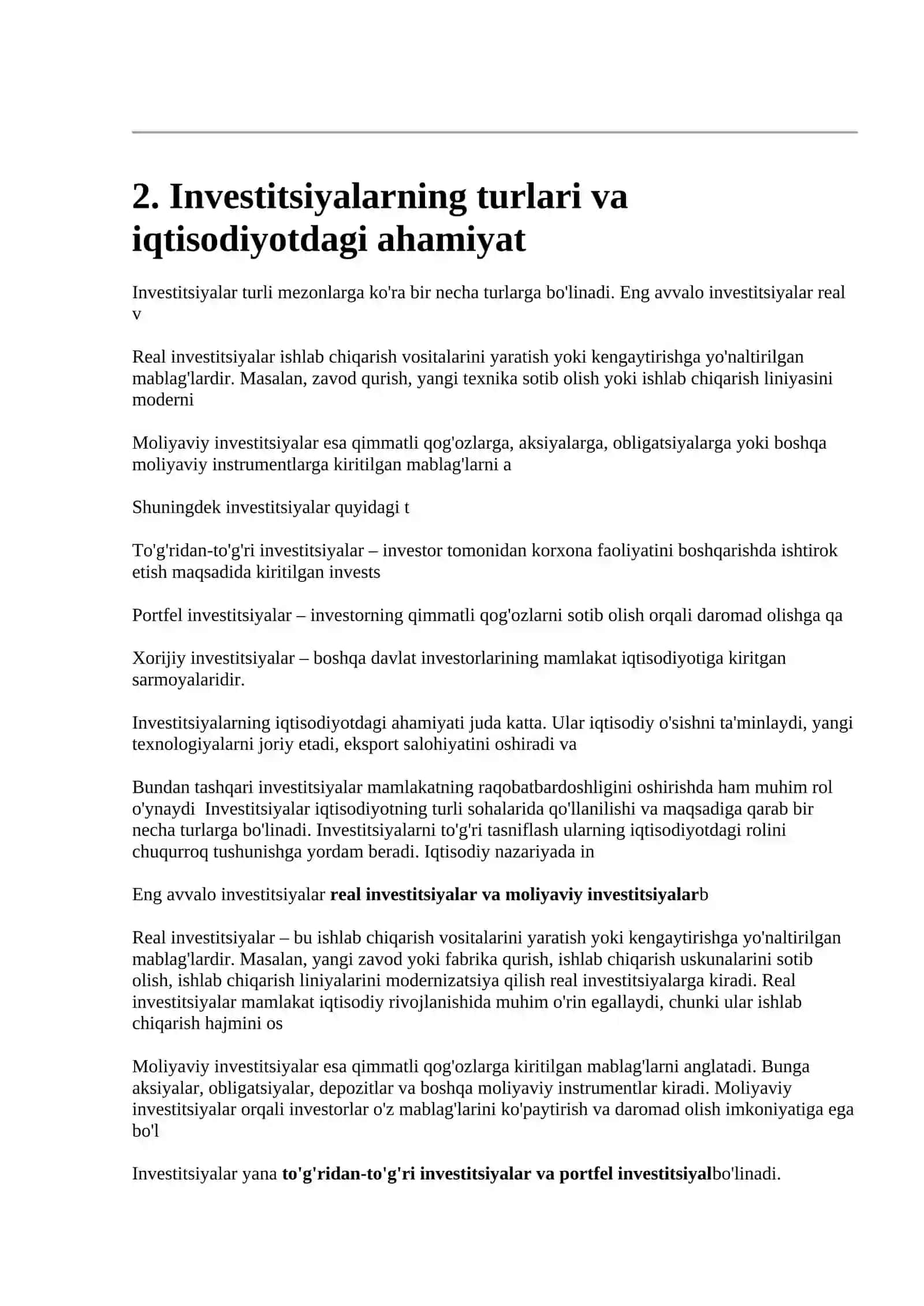 INVESTITSIYALAR MOHIYATI VA INVESTITSIYALARNI JALB QILISH YO’LLARI 3