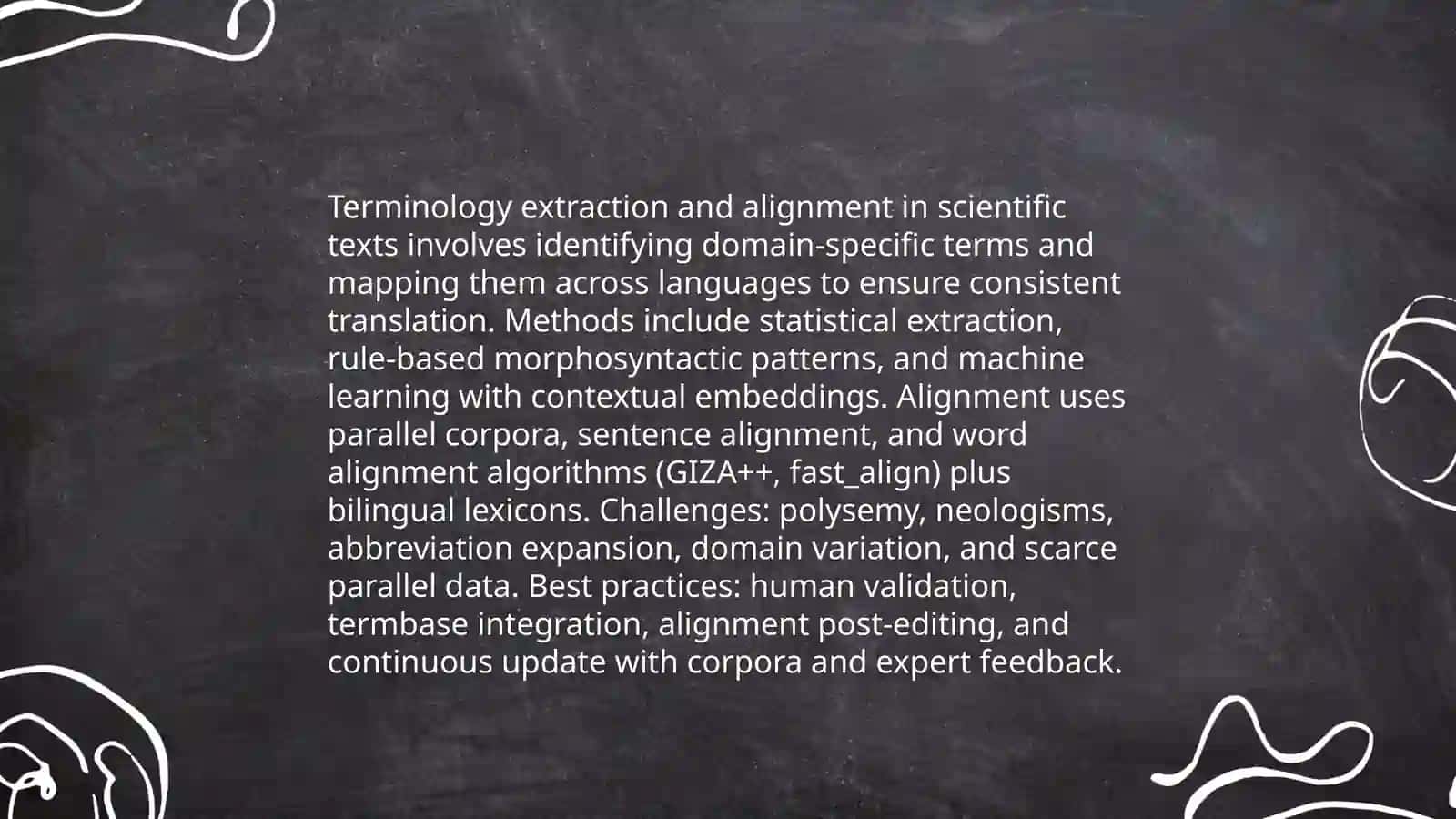 Terminology Extraction and Alignment in Scientific Texts 3