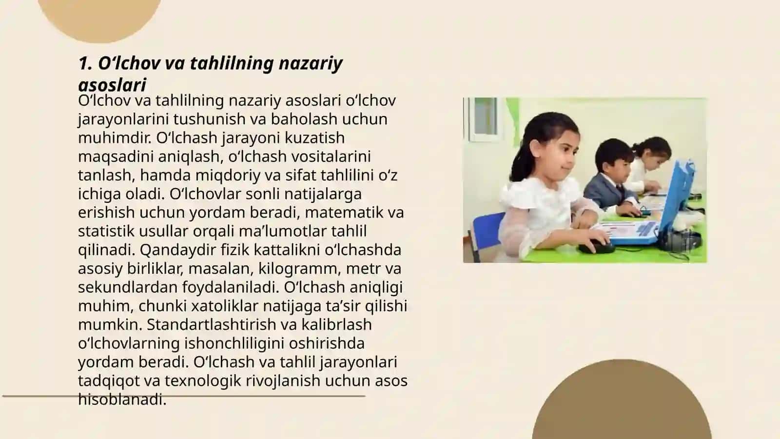 Ólchov va tahlilning ózaro bog'liqligi 3