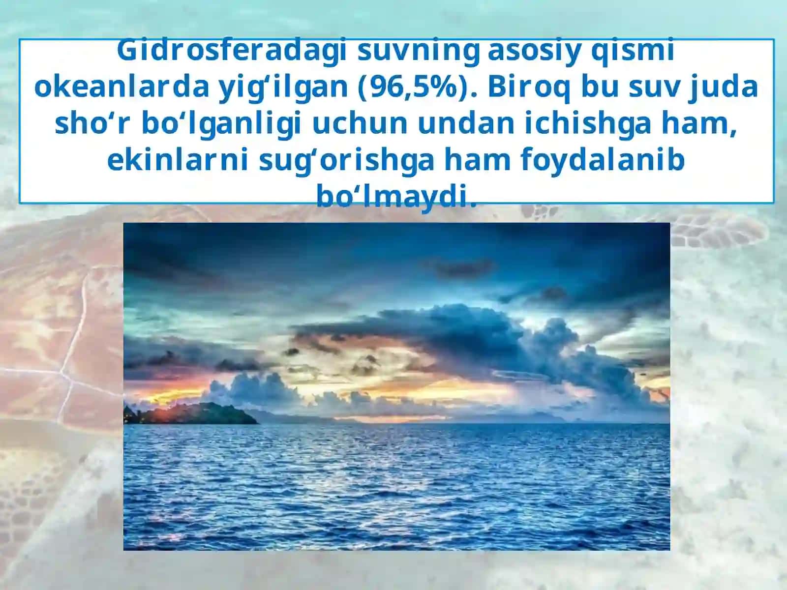 Gidrosferaning tarkibiy qismlari 3
