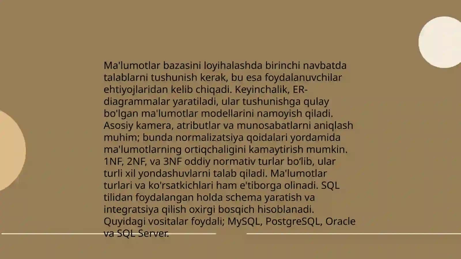 Ma'lumot bazasini loyihalash 3