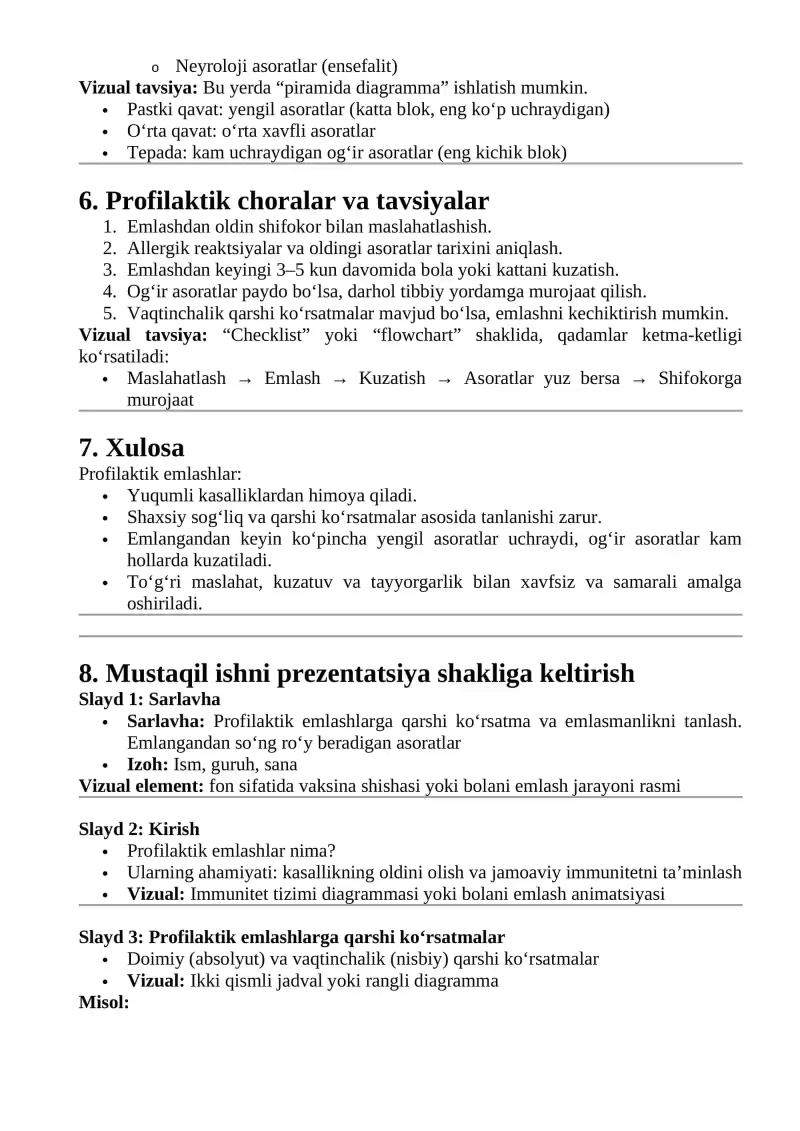 Profilaktik emlashlarga qarshi ko‘rsatma va emlasmanlikni tanlash 3