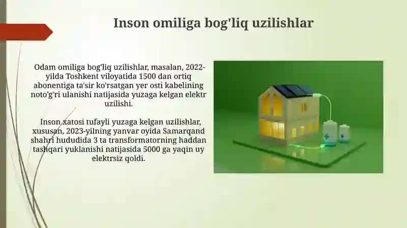 Elektr ta'minotida ishdan chiqish turlari 3
