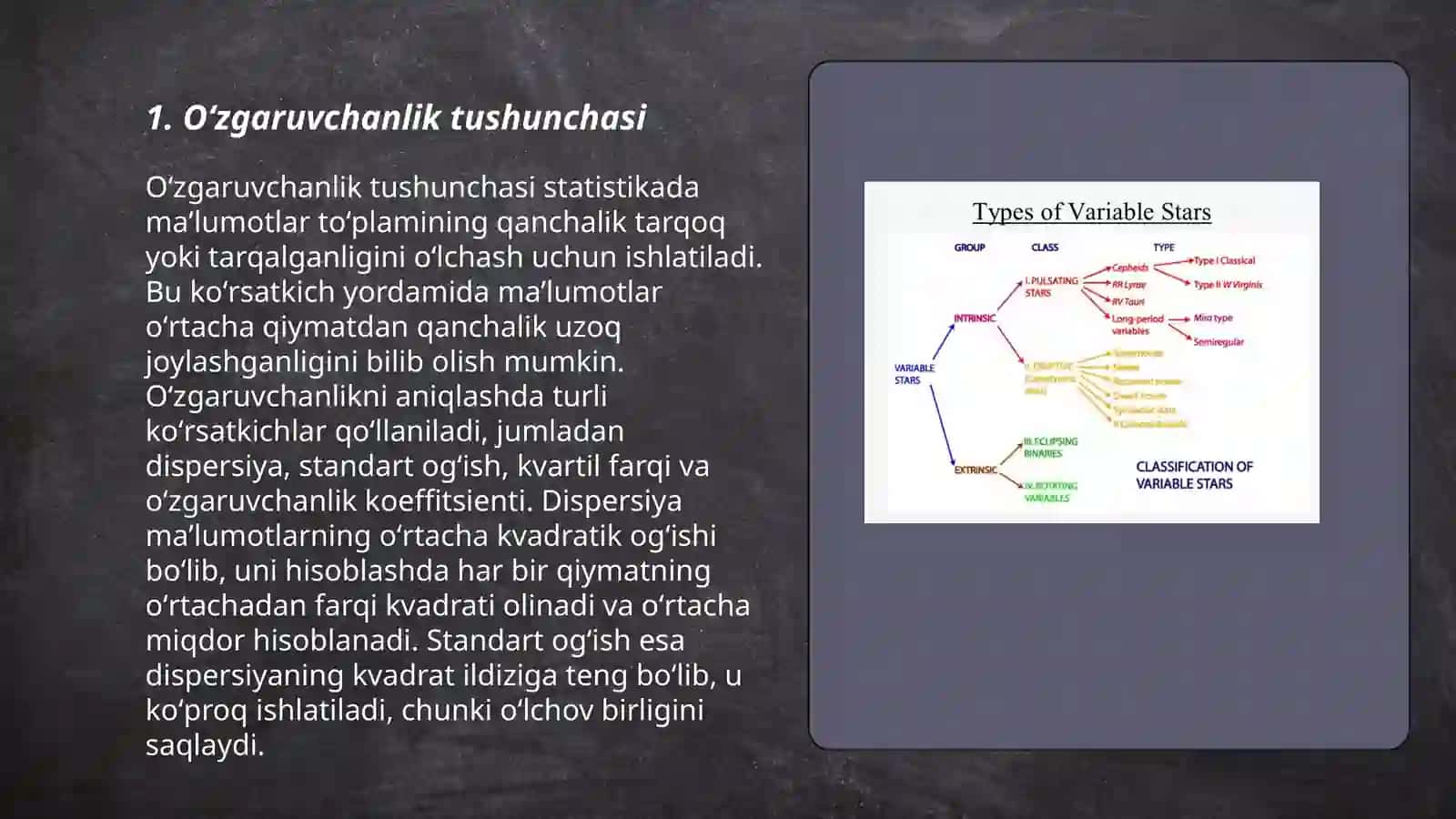 Oʻzgaruvchanlik tiplari 3