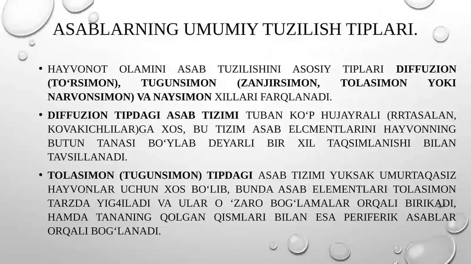 Asabhujayrasining umumiy fiziologiyasi 3