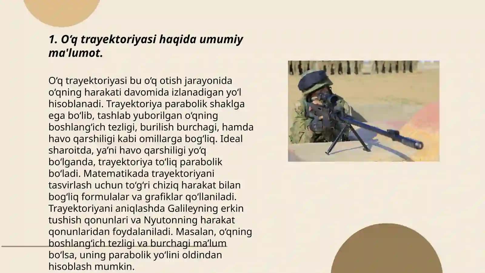 O‘q Trayektoriyasi 3