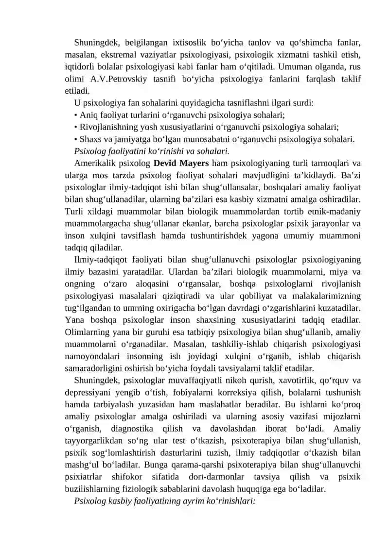 Psixologiya Tarmoqlari va Psixolog Kasbiy Faoliyati 3