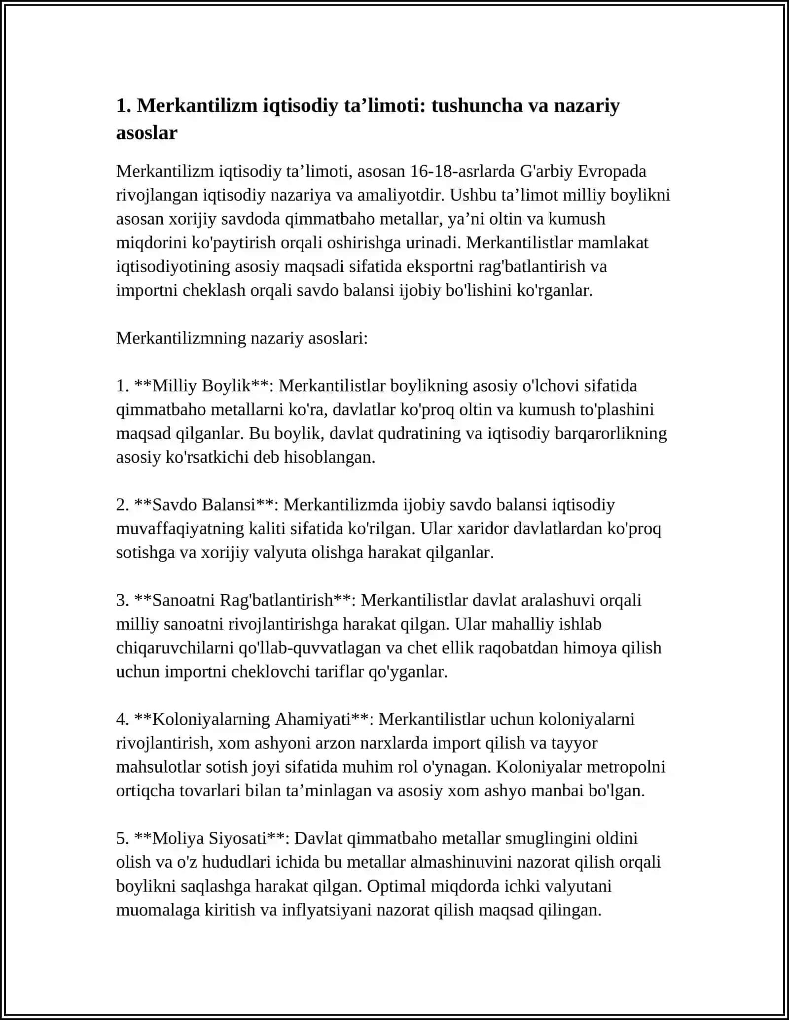 MERKANTILIZM IQTISODIY TA'LIMOTI 3