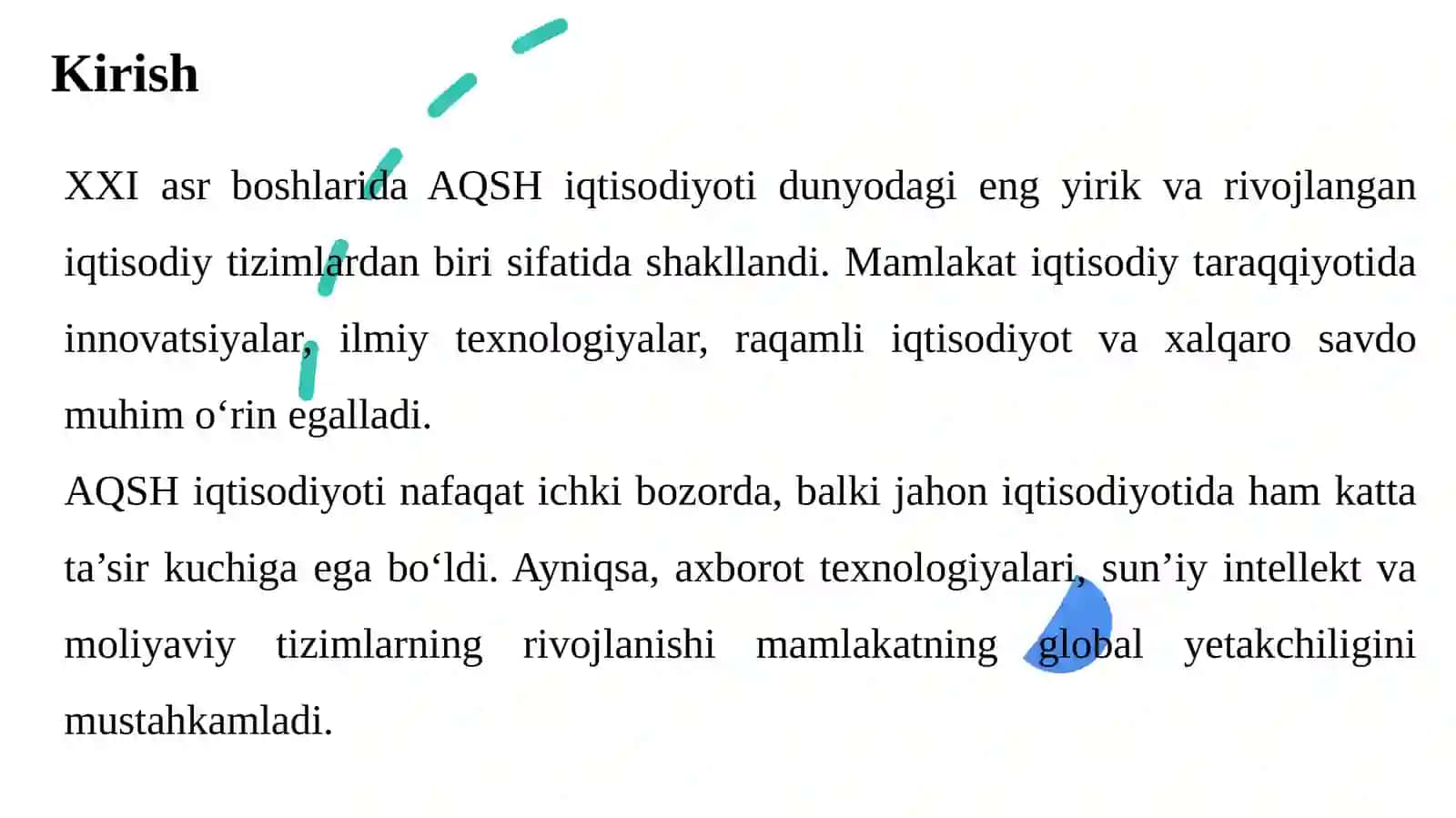 XXI asr boshlarida AQSH iqtisodiyoti: innovatsiyalar va global ta'sir 3