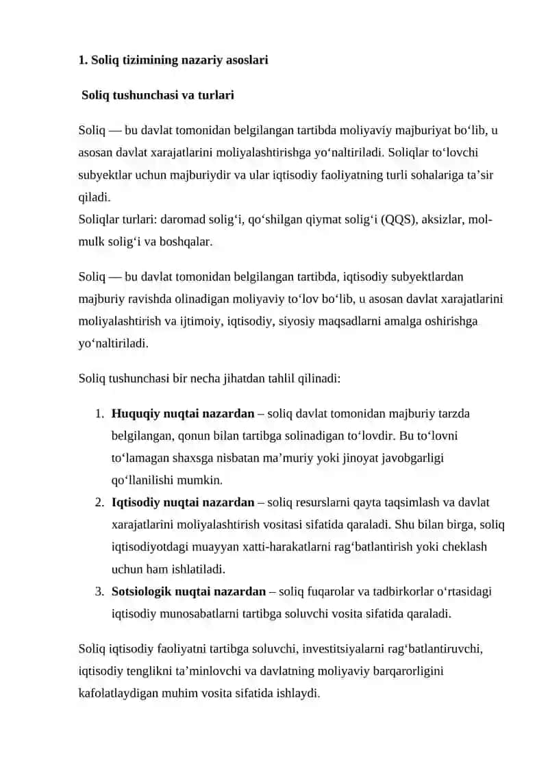 IQTISODIYOTNI ERKINLASHTIRISH SHAROITIDA SOLIQ YUKINI VA UNI OPTIMALLASHTIRISH 3