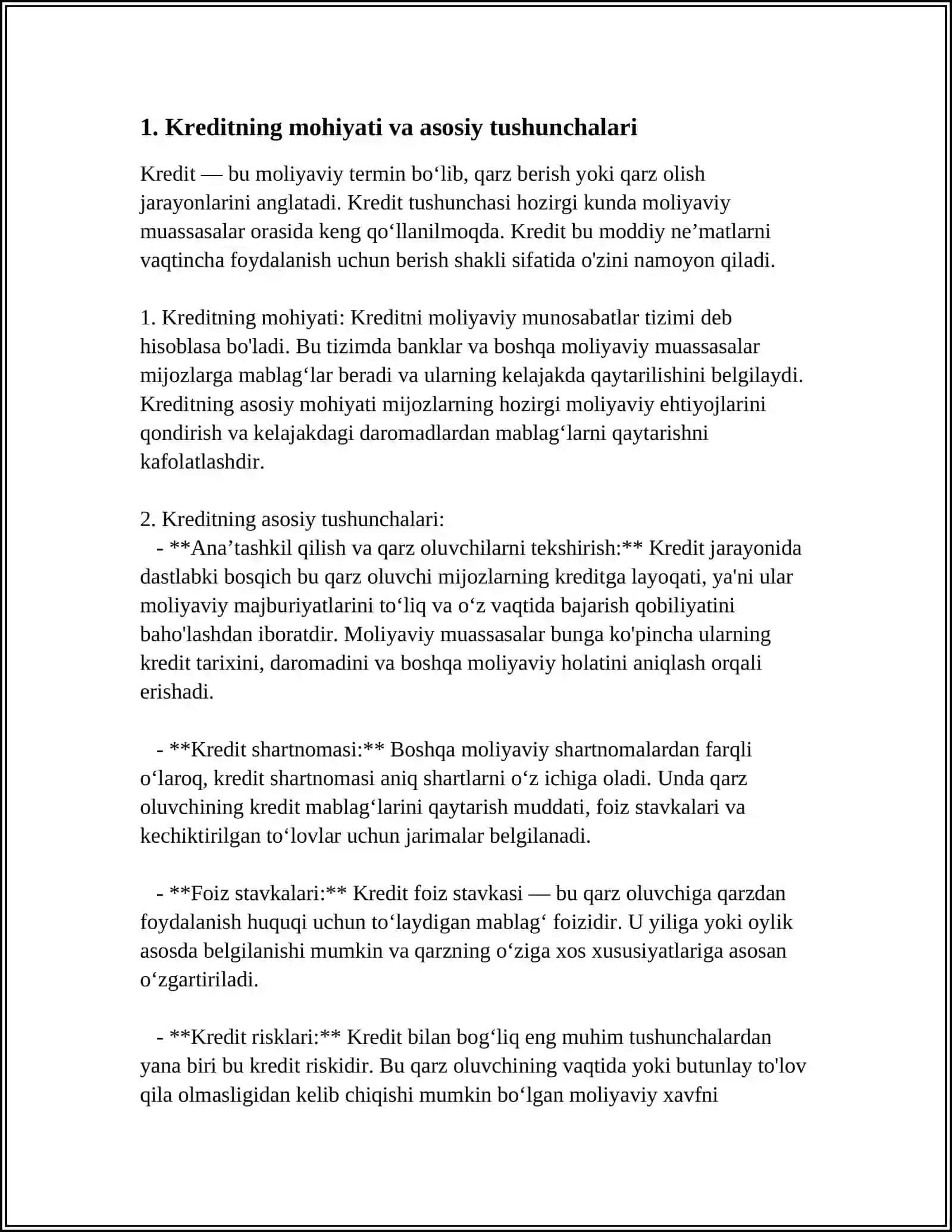 TASHQI IQTISODIY MUNOSABATLARDA KREDIT VA UNING TURLARI 3