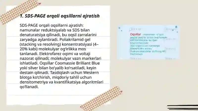 Oqsillar identifikatsiya qilish va miqdorini aniqlash 3