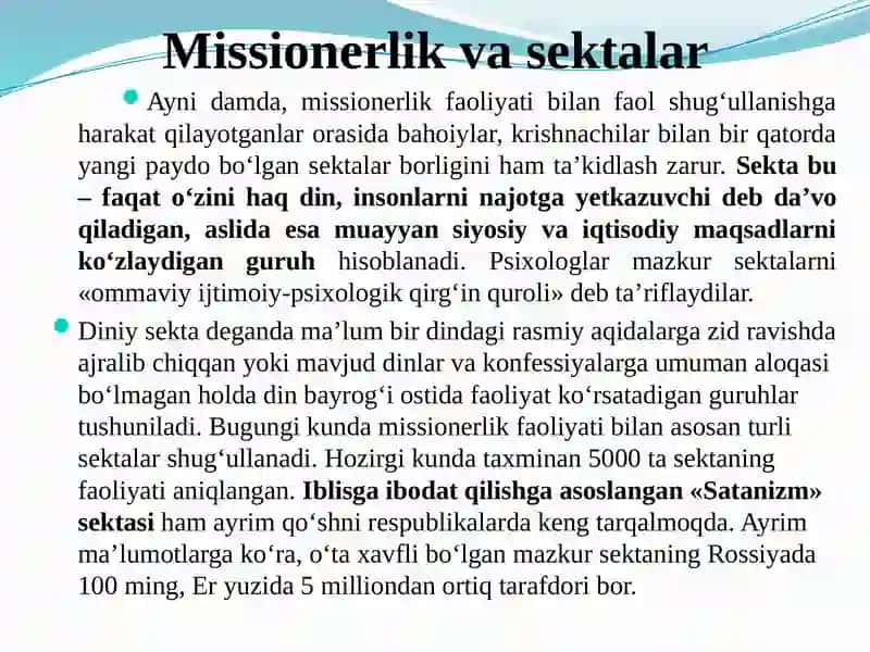 Missionerlik va prozelitizmning siyosiy ijtimoiy xavfi 3