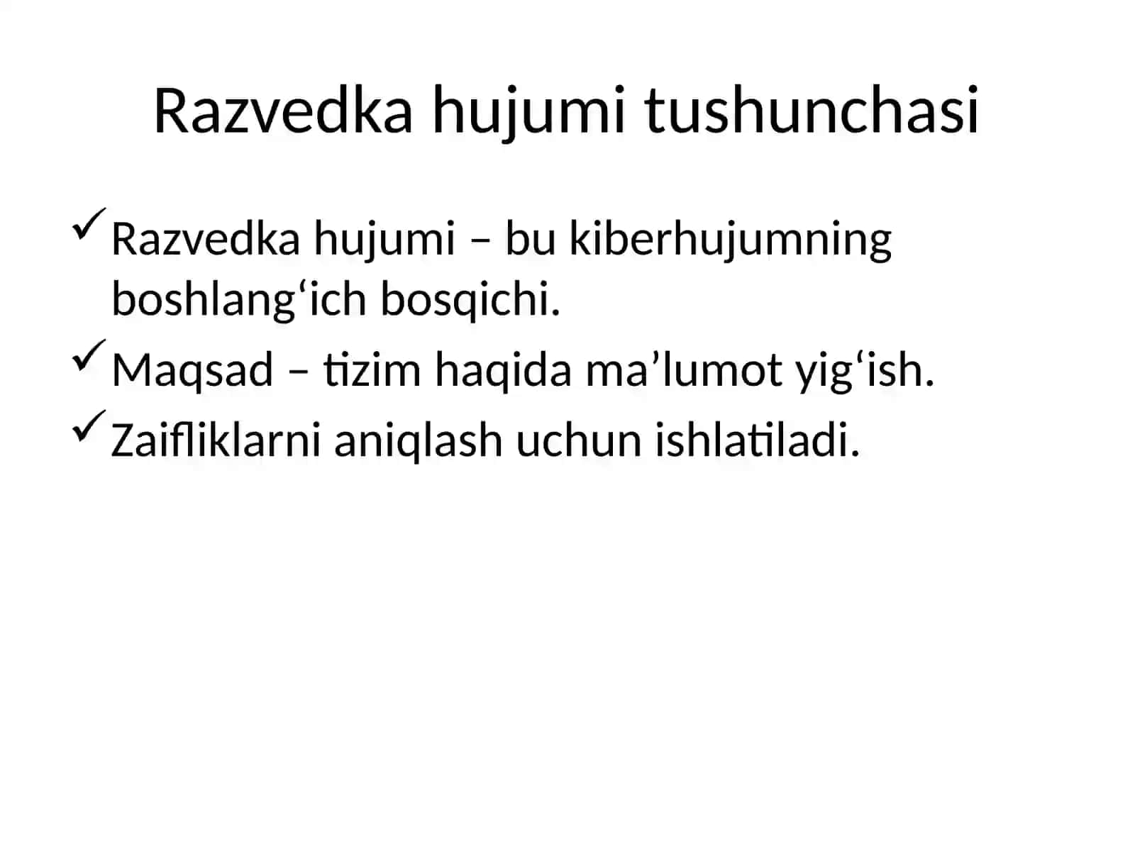 Razvedka hujumi (Reconnaissance Attack) 3