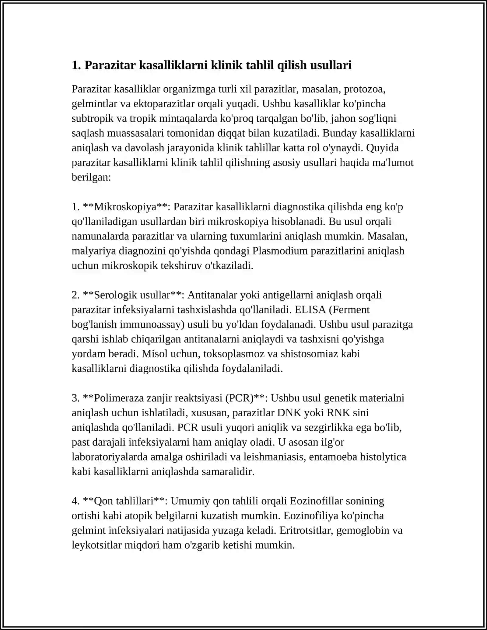 PARAZITAR KASALLIKLARNING DIOGONISTIK USULLARI 3