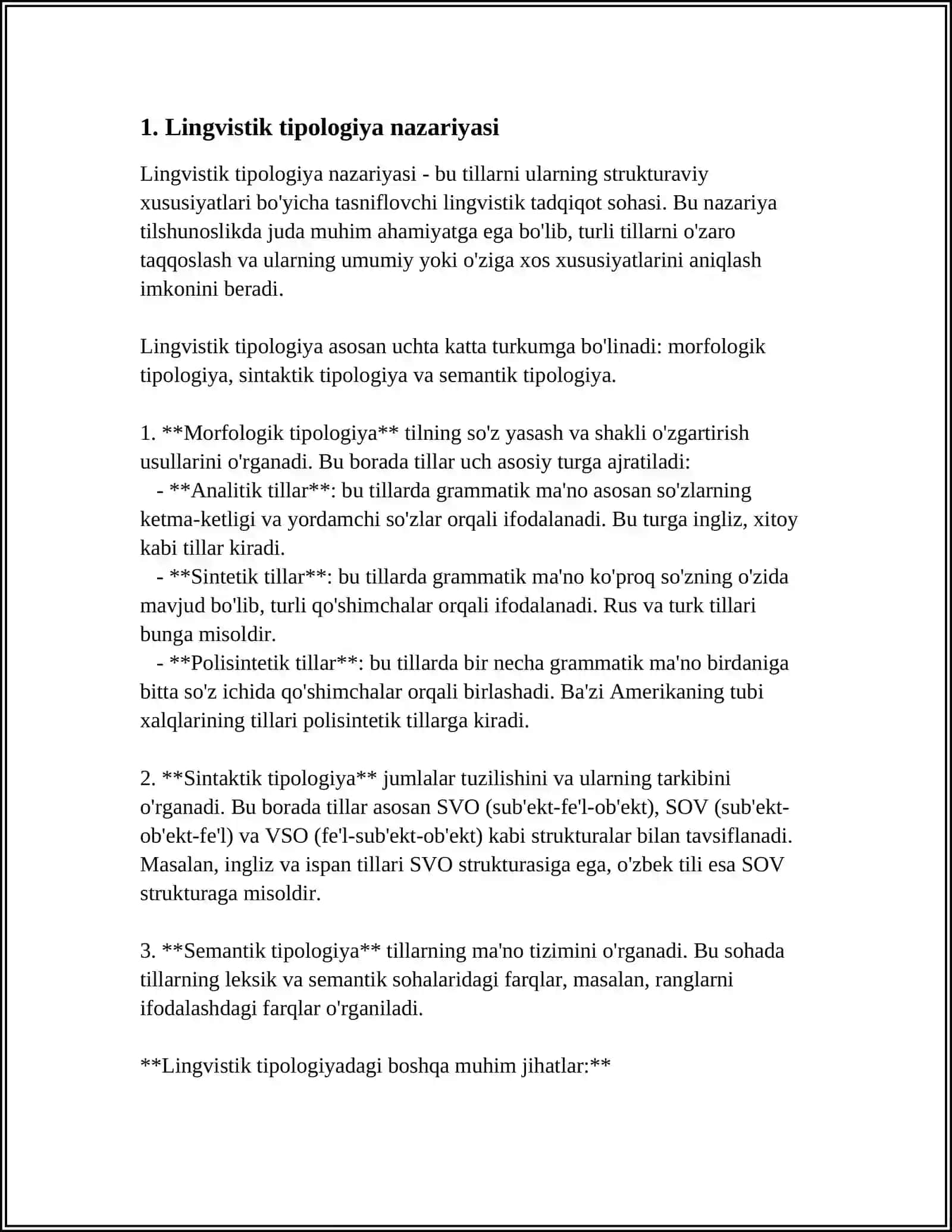 LINGVISTIK TIPOLOGIYA VA BU BORASIDAGI MAVJUD NAZARIYALAR 3