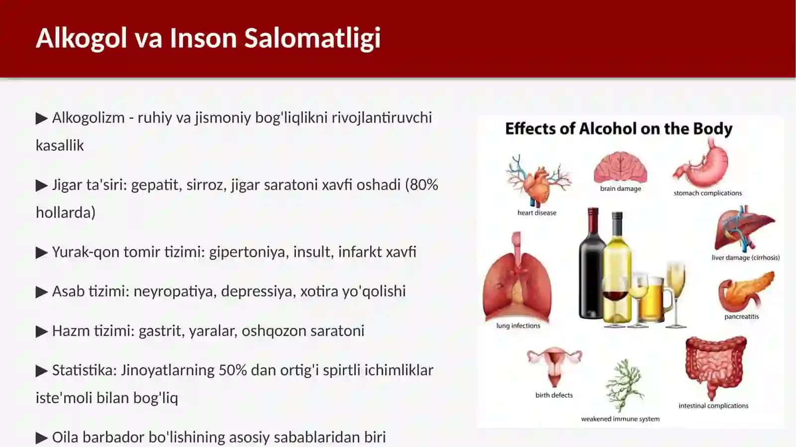 ALKOGOL, TAMAKI VA ZARARLI MODDALAR 3