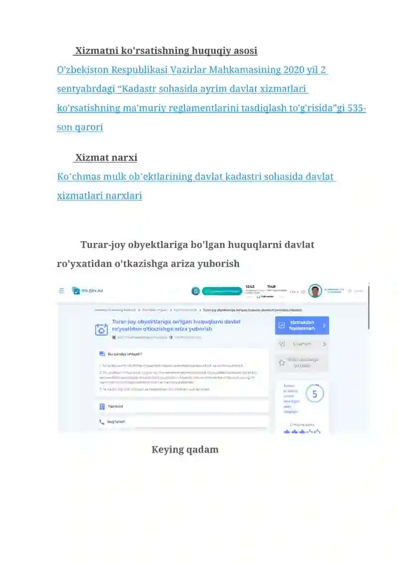 Turar-joy obyektlarini kadastr pasportini shakllantirish 3