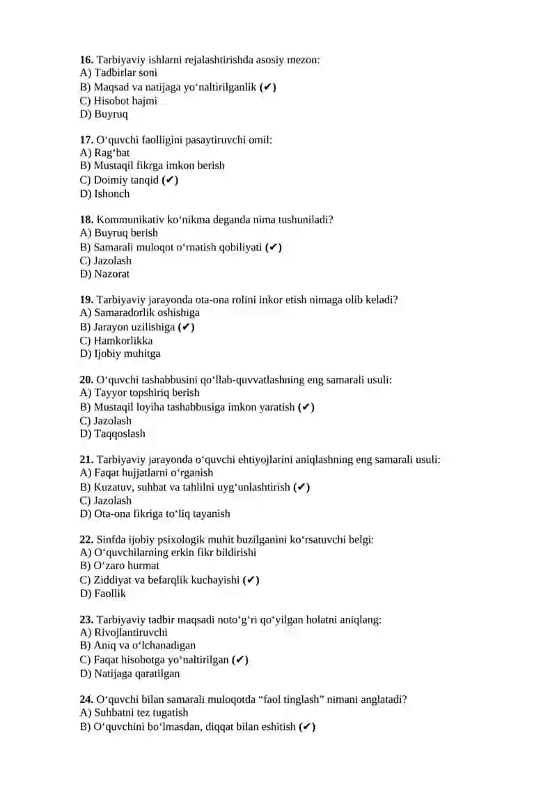 Maktab maslahatchis uchun test 3