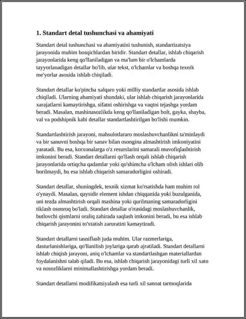 STANDART DETALLARNING TURLARI HAQIDA UMUMIY MAʼLUMOTLAR 3
