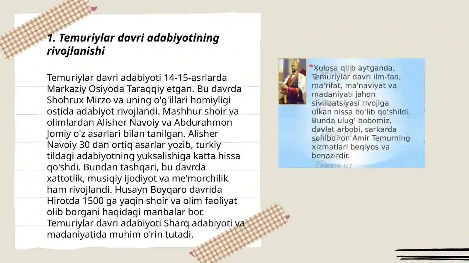 Temuriylar davri adabiyoti 3