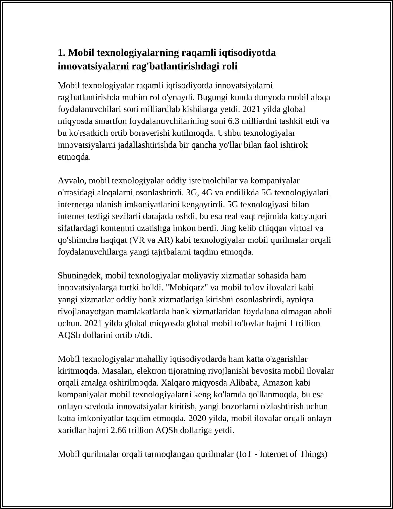 RAQAMLI IQTISODIYOTNI RIVOJLANTIRISHDA MOBIL TEXNOLOGIYALARNING ROLI 3
