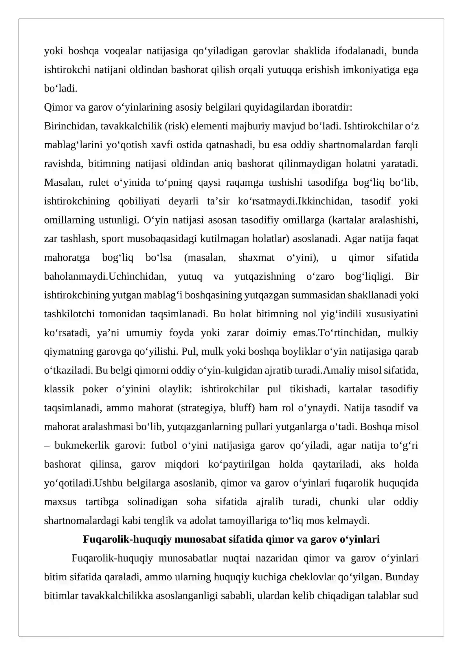 Qimor va garov o‘yinlarini o‘tkazishning fuqarolik-huquqiy tartibi 3