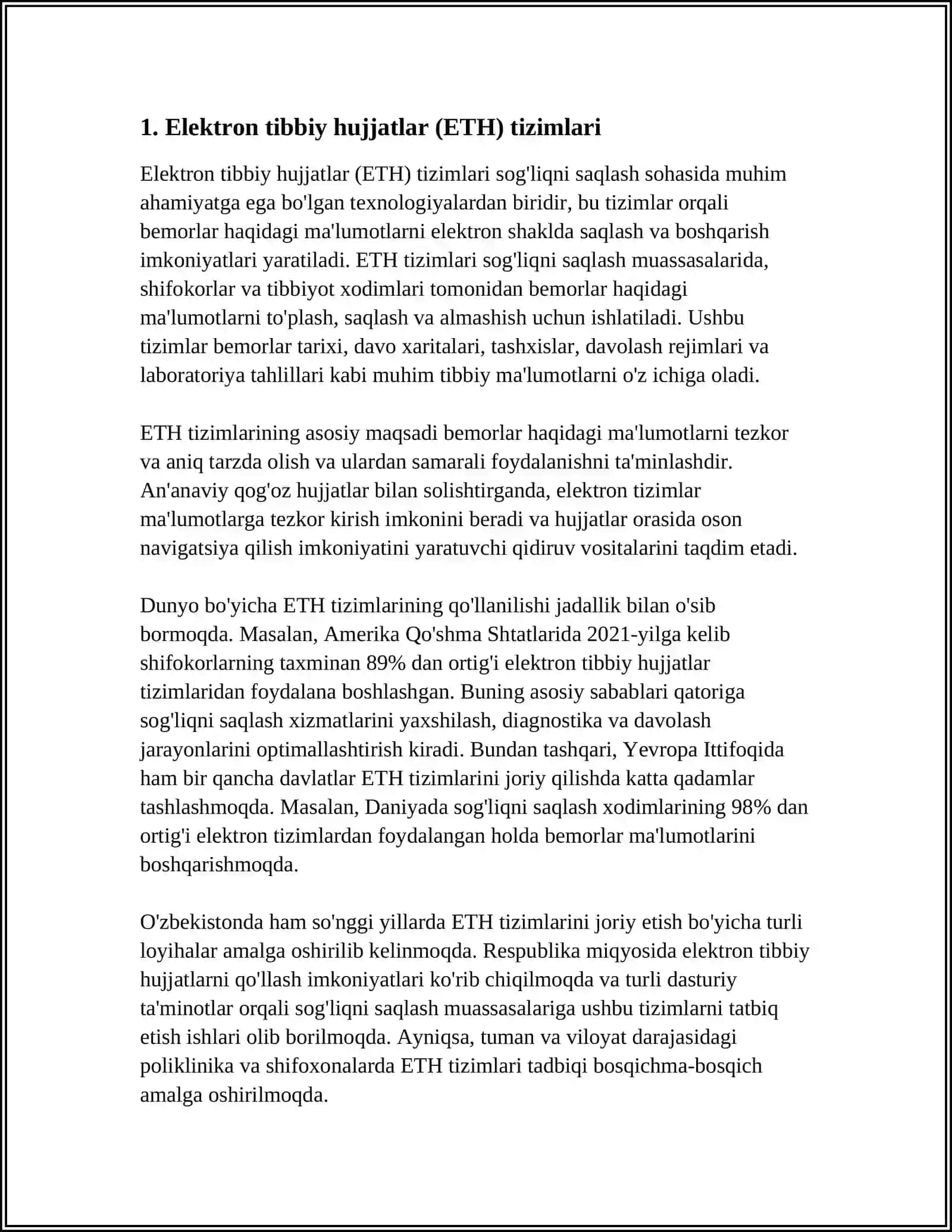 TIBBIY HUJJATLARGA NATIJALARDAN NAMUNALAR TOʻPLASH 3