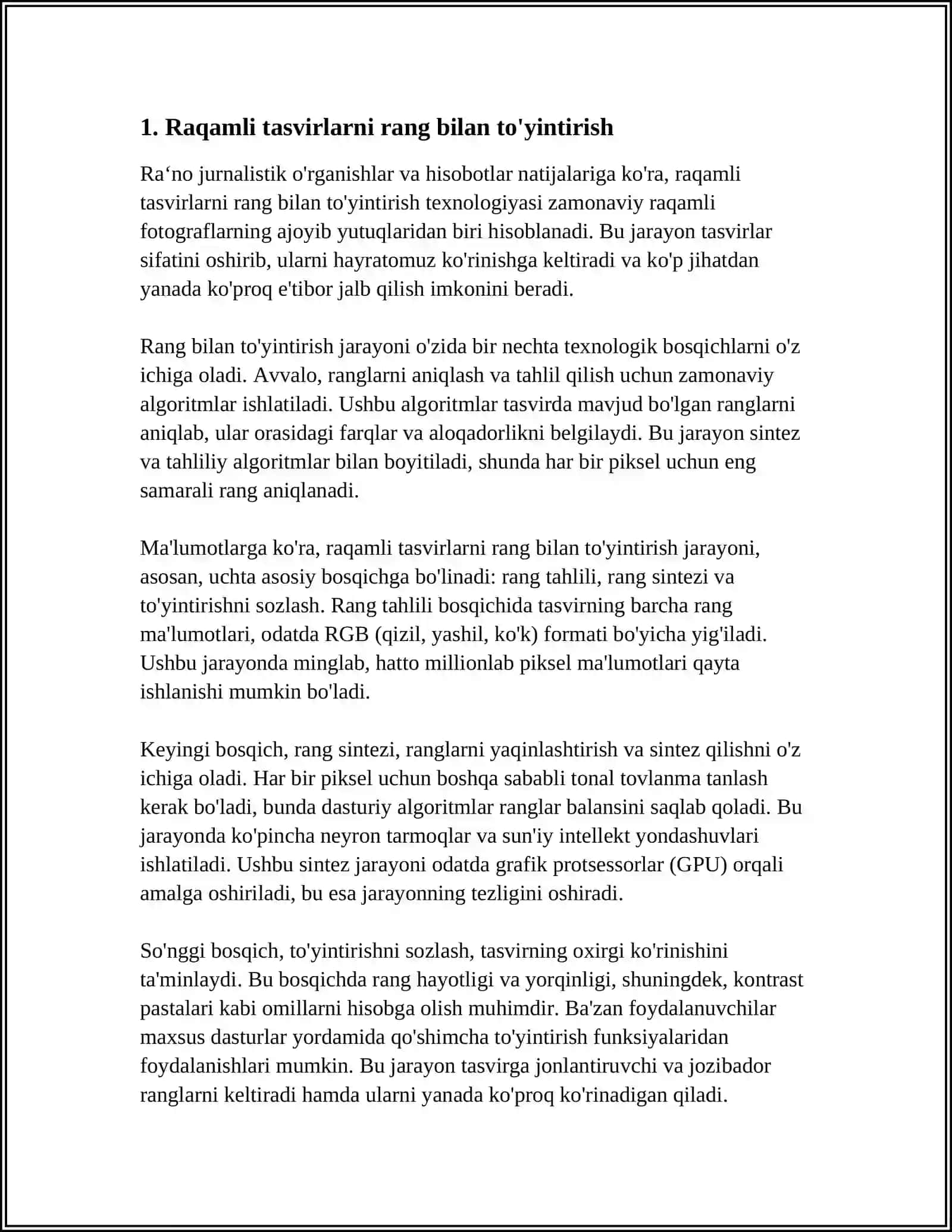PHOTOSHOP DASTURINING GRAFIK OB’YEKTLARDA RANGLAR VA QATLAMLAR BILAN ISHLASH 3