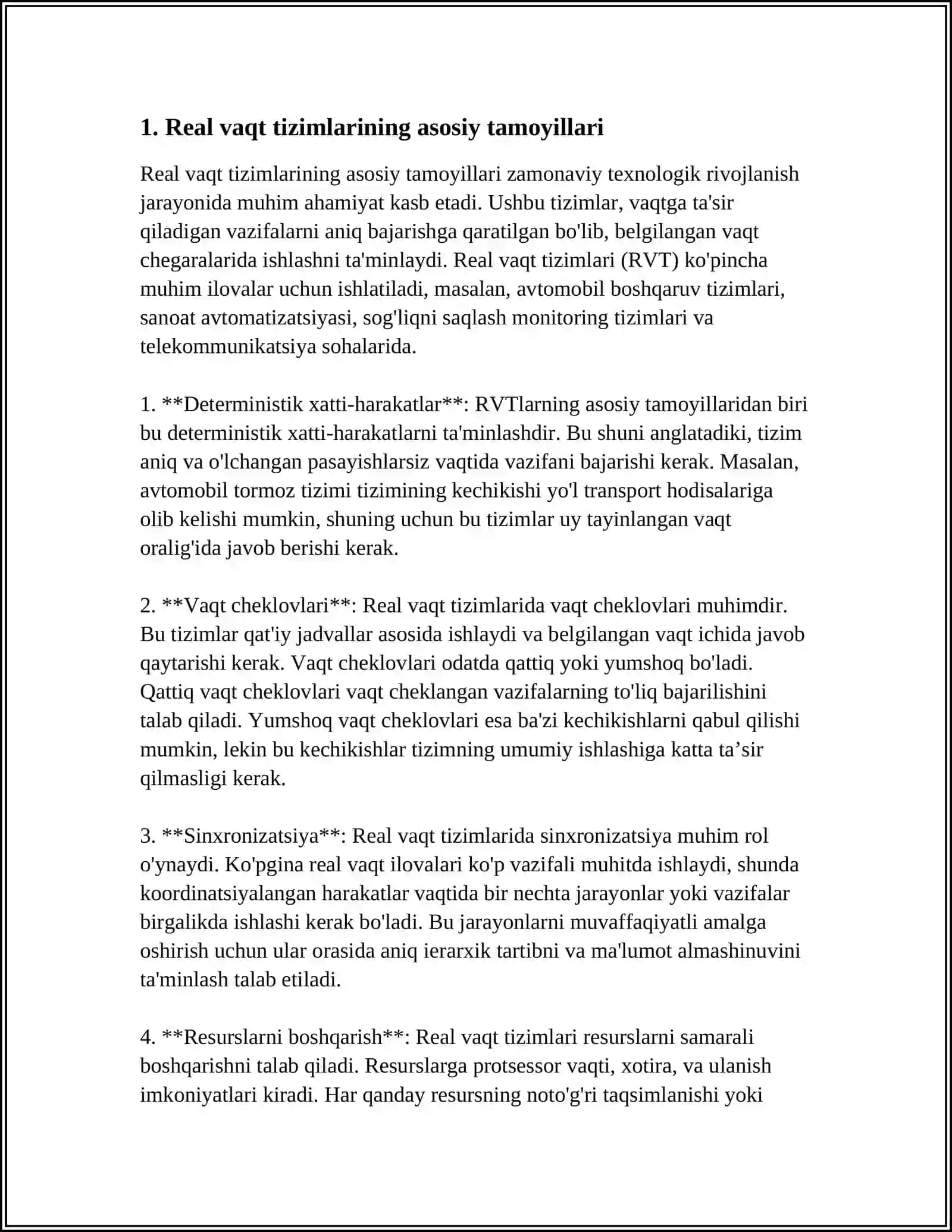 REAL VAQT TIZIMLARI STRUKTURASI. YUMSHOQ VA QATTIQ REAL VAQT TIZIMLARI 3