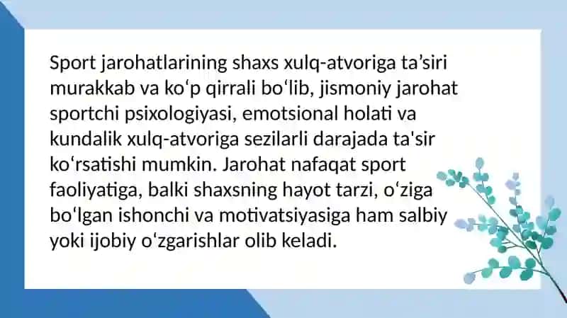 Sport jarohatlarining shaxs xulq-atvoriga ta’siri 3