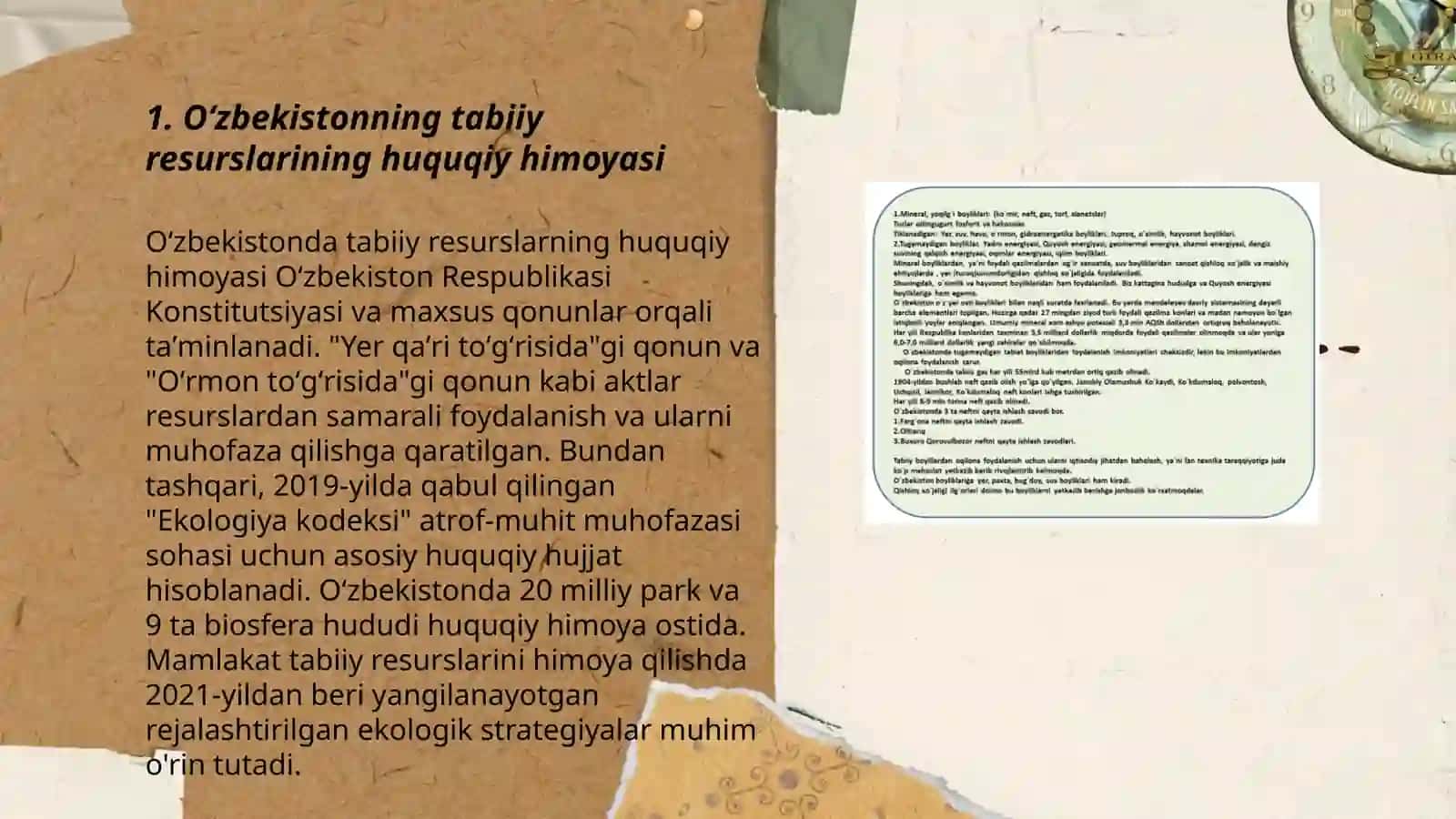 Oʻzbekiston yer osti boyliklari ekologik huquq qoidalari 3