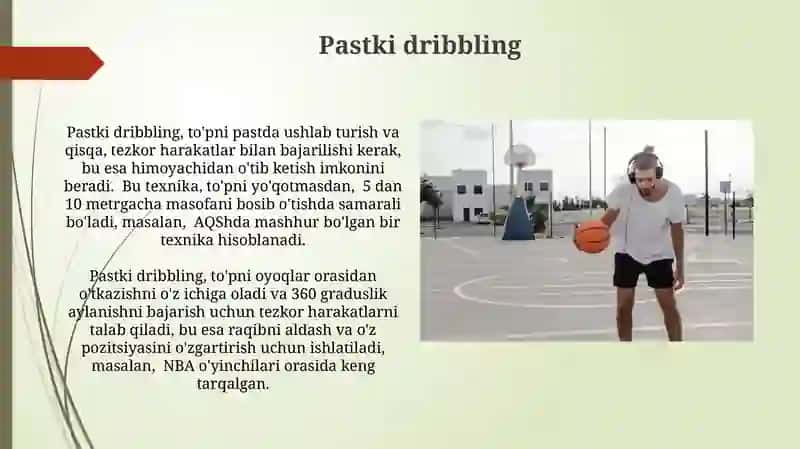 Basketbol toʻpi bilan harakatlanish va burilishlar texnikasini oʻrganish 3