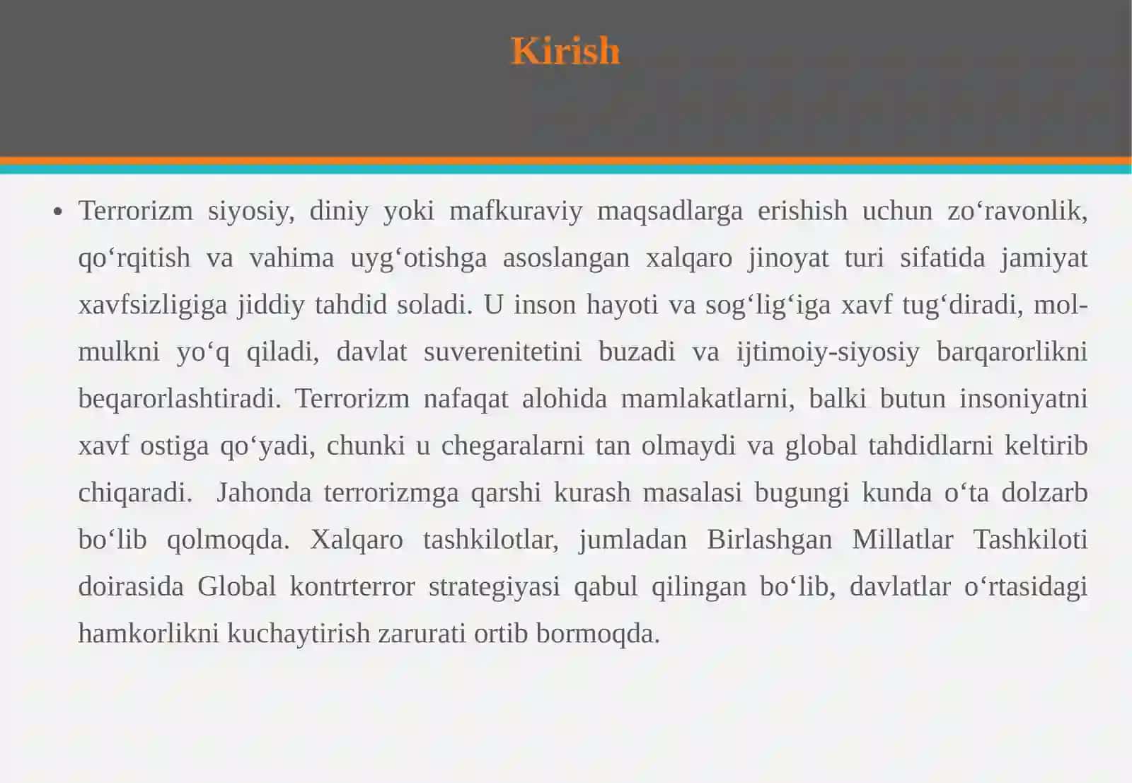 O‘zbekistonning terrorizmga qarshi kurash tajribasi 3