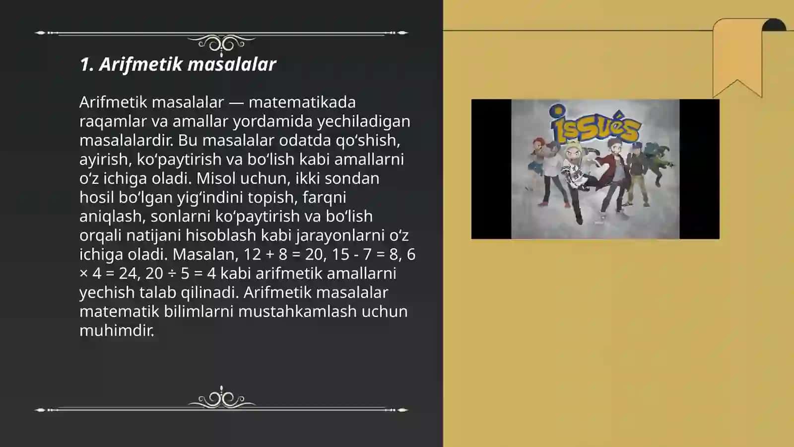 Arifmetik masalalar 3