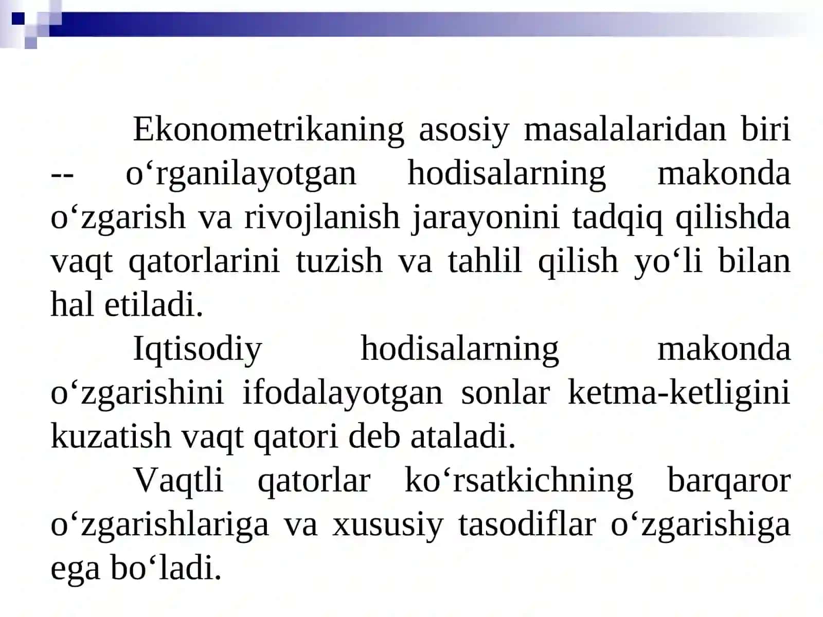 Vaqt qatorlari to‘g‘risida asosiy tushunchalar 3
