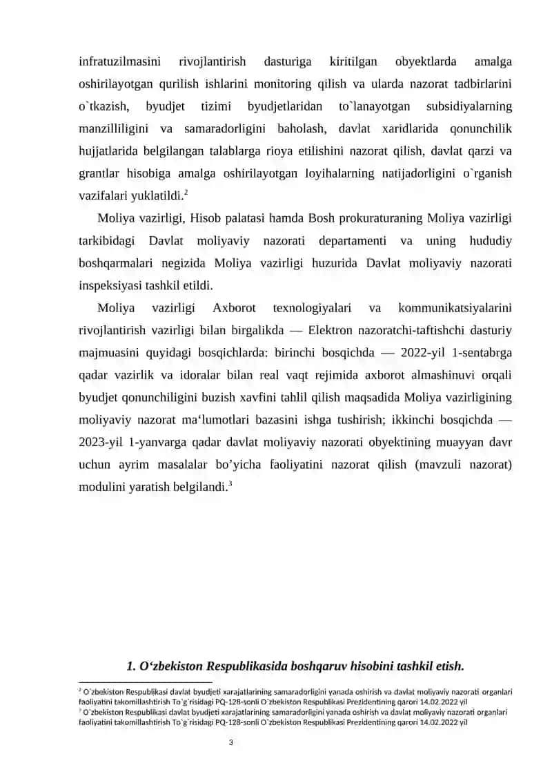 Oʻzbekiston respublikasida boshqaruv hisobini tashkil etishni rivojlantirish yoʻnalishlari 3