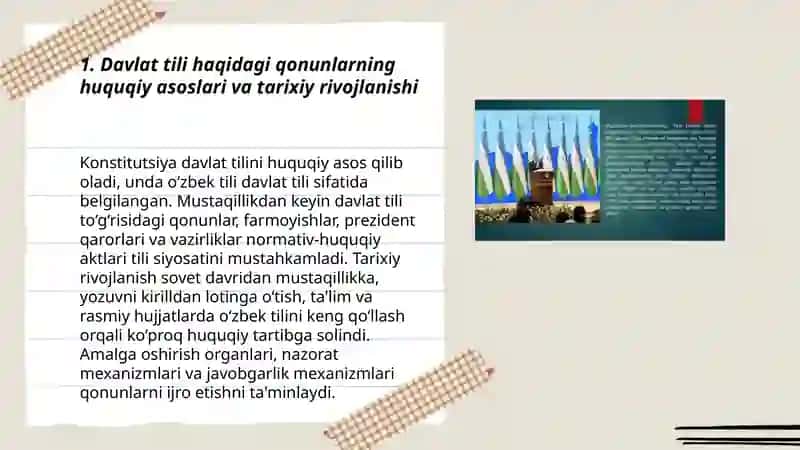 Davlat tilini rivojlantirish yo'lida qabul qilingan qonun hujjatlari 3