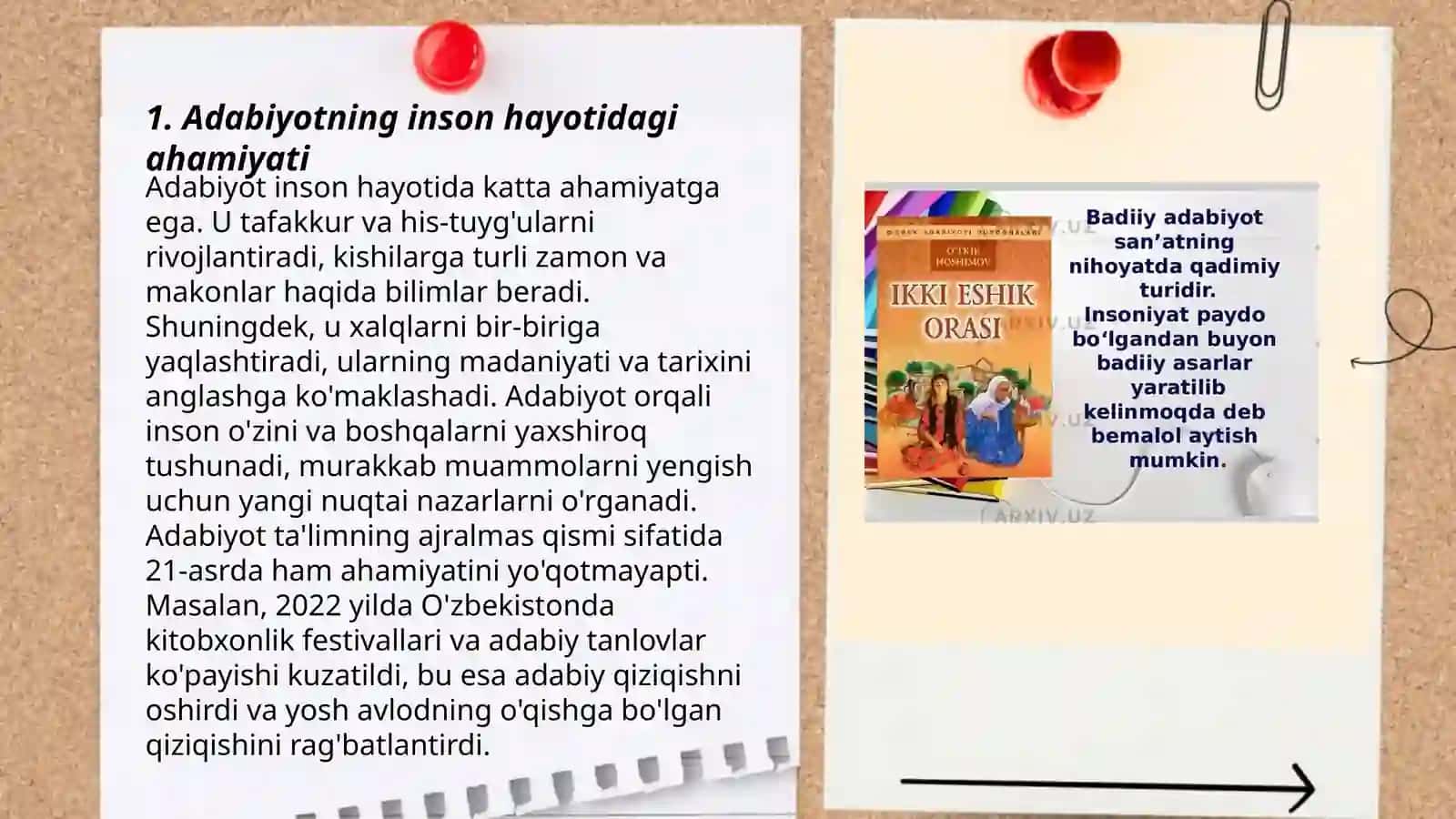 Ixtiyoriy badiiy asar mutolaasi 3