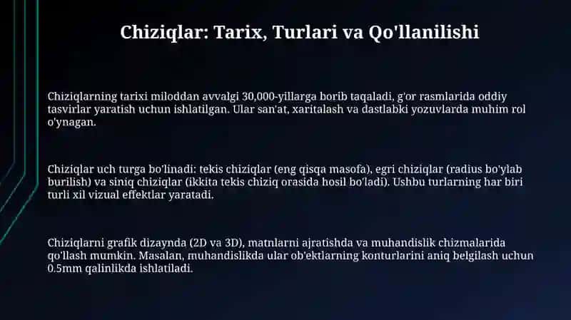 Chiziqlar va Ularning Xususiyatlari 3