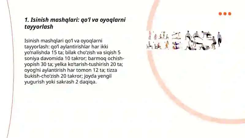 Umumiy rivojlantiruvchi mashqlar: qól oyoqlar uchun kompleks 3