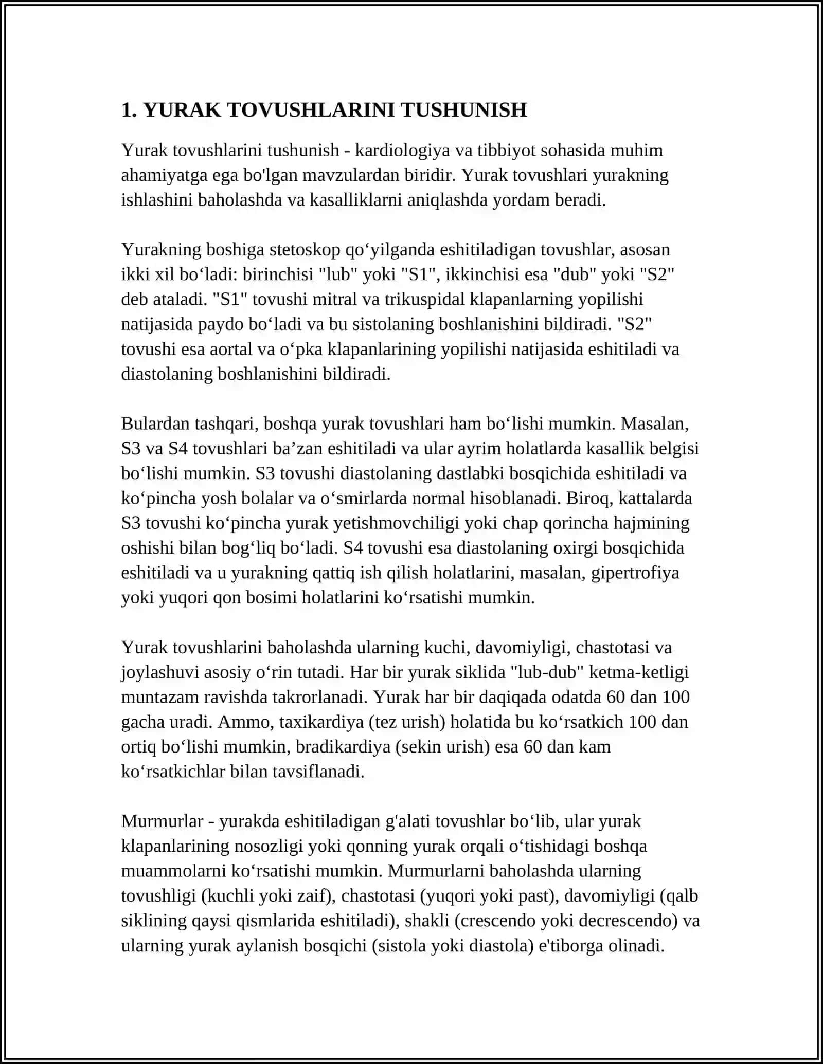 YURAK FAOLIYATINING TOVUSHLI BELGILARI 3