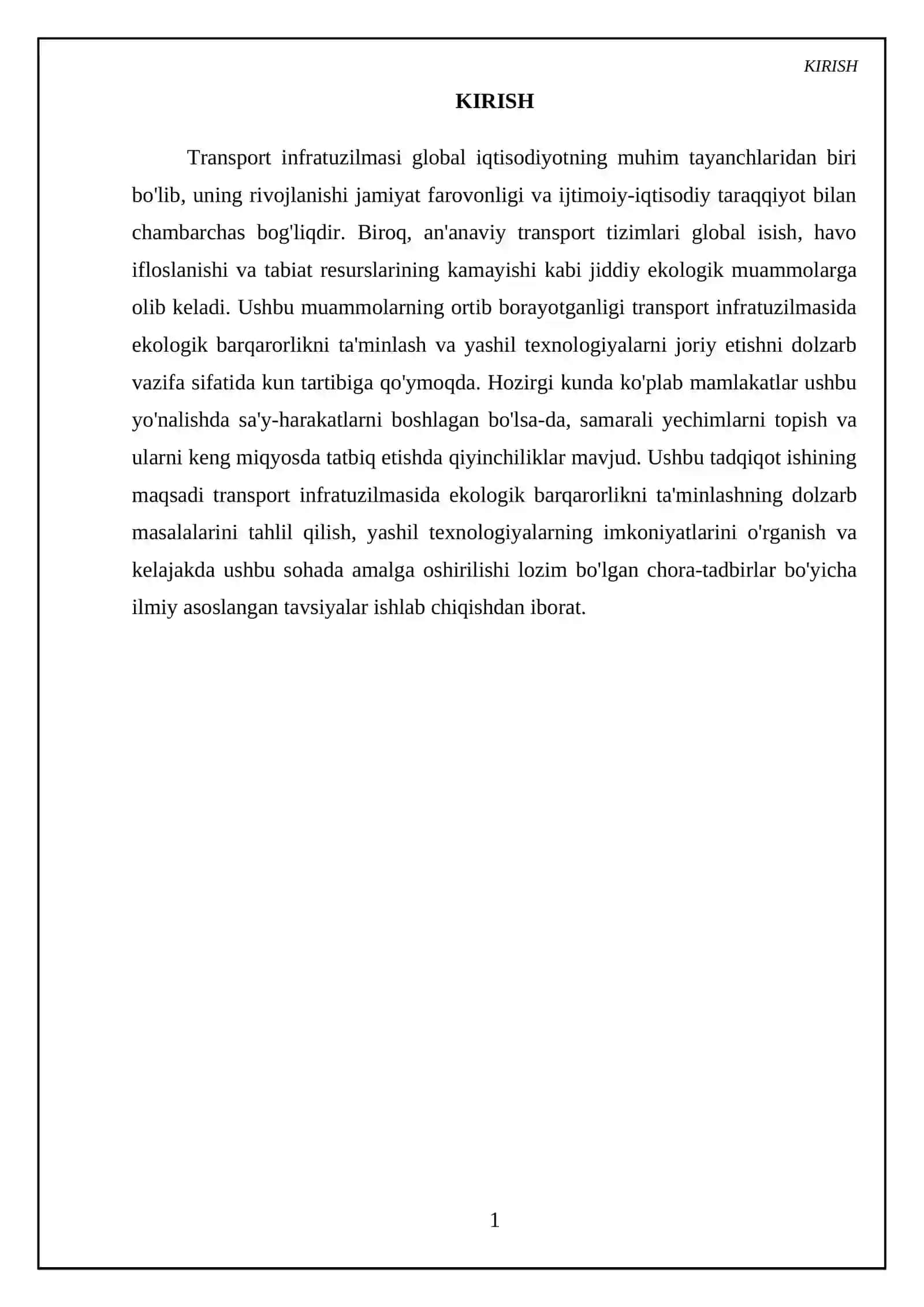 Transport infratuzilmasida ekologik barqarorlik va yashil texnologiyalar 3