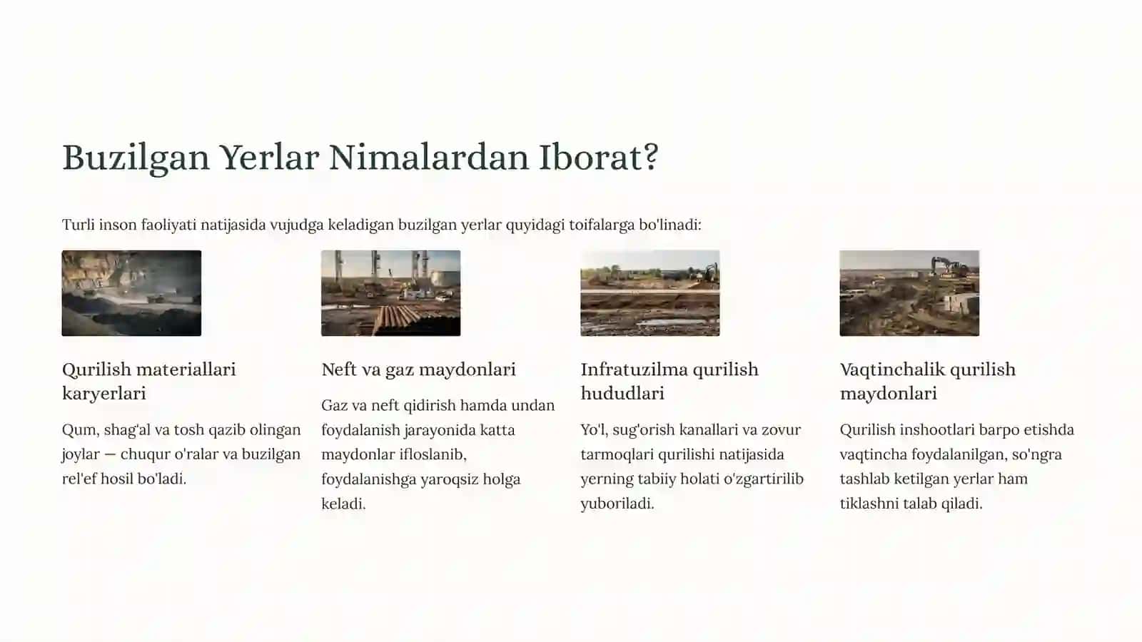 Yerlarni Rekultivatsiyalash: TabiatniTiklashSan’ati 3