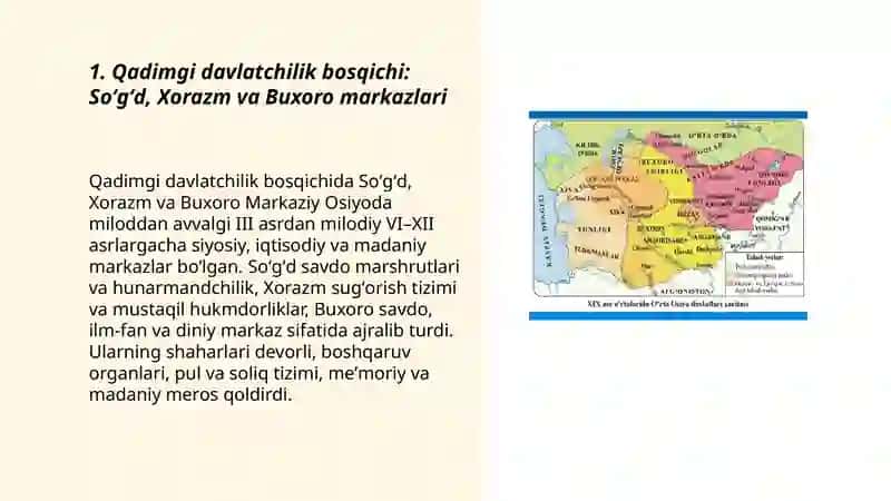 Oʻzbek davlatchiligining tarixiy bosqichlari 3