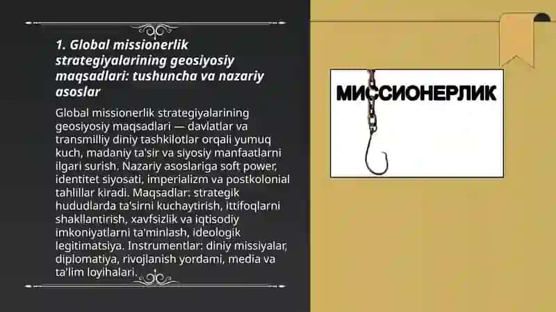Global missionerlik strategiyalarining geosiyosiy maqsadlari 3