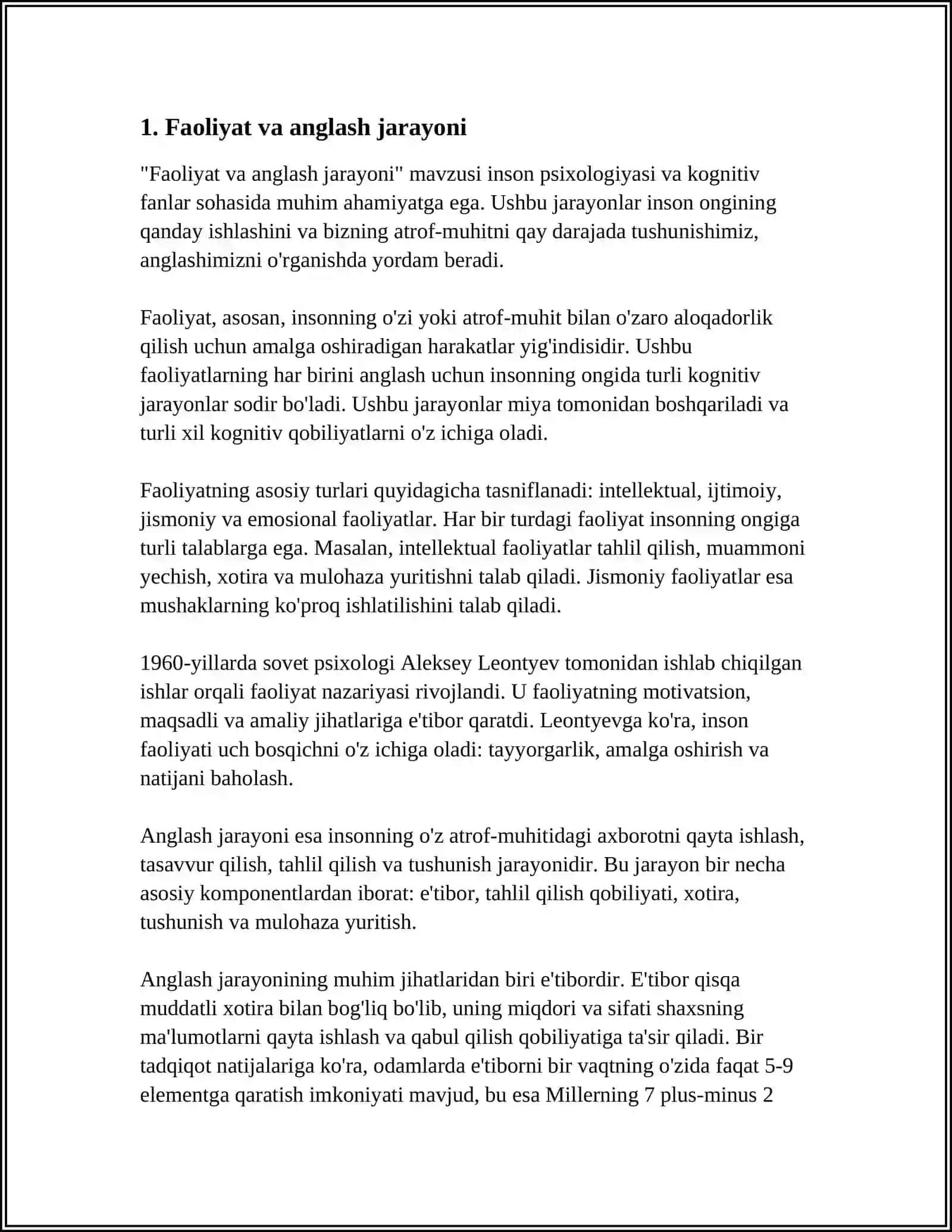 FAOLIYAT O'ZLASHTIRILISHI VA MALAKALARNI EGALLASH.MOTIV VA MOTIVATION 3